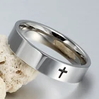 Кольцо с крестом из нержавеющей стали, 6 мм, 8 мм, христианский Иисус Христос, Господь, молитва для мужчин и женщин, мужчин