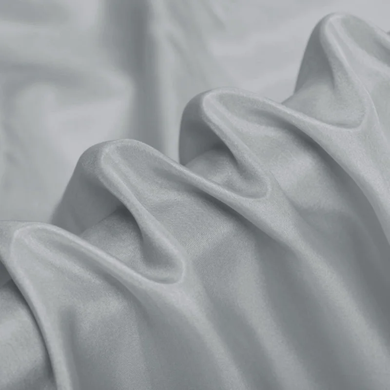 

100 Pure Silk Natural Luxury Mulberry 8m/m 6A grade 45"( 114cm ) Width Silver Grey Lady Cool Summer Clothes Habotai Silk Fabric
