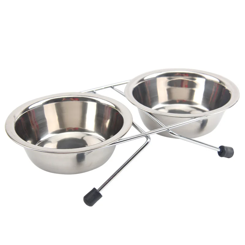 Stainless Steel Elevated Skid Pet Double Bowls Use To Feeder Dog and Cat | Дом и сад