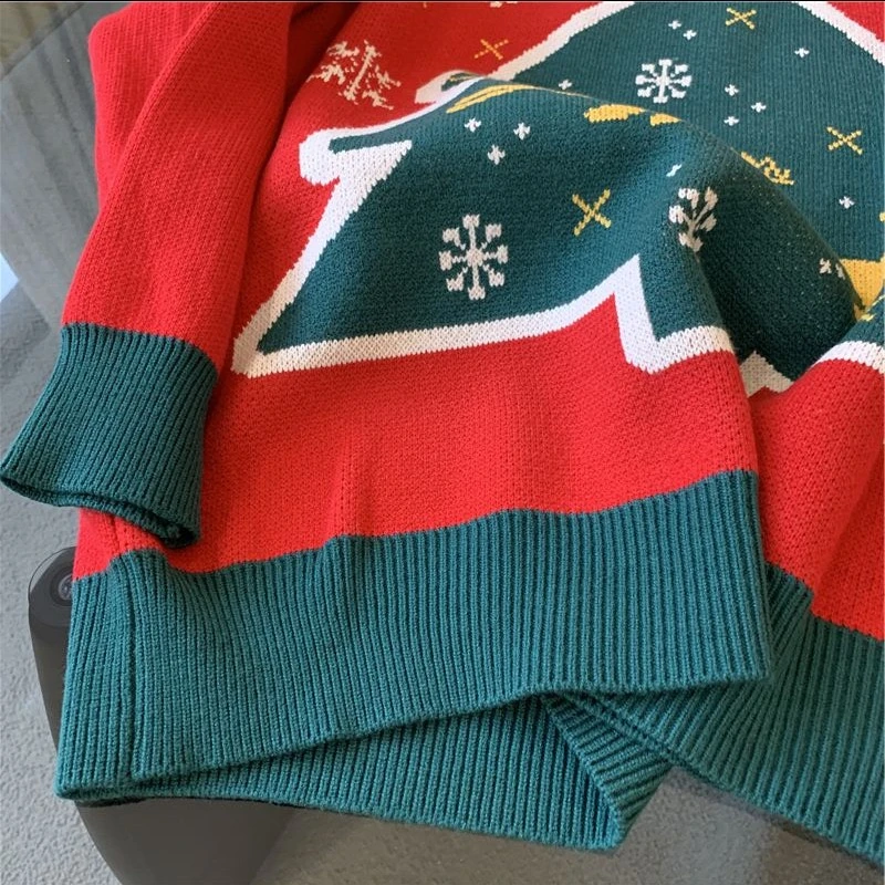 

LMQ NEW 2020 Women Winter Christmas Tree Snowflake Elk Print Warm Knitted Sweater Pullovers Santa Claus Clothes Long Sleeve Tops