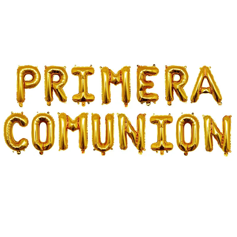 Украшение для Святого первого причастия розовое золото фольга воздушные шары