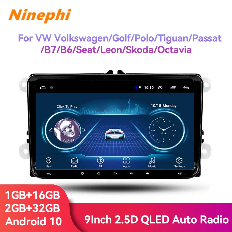 

Ninephi 9" Android 10.0 ROM 32GB Car radio GPS Navi Stereo Player for VW Volkswagen Scirocco Golf Polo Passat b5 Jetta Tiguan