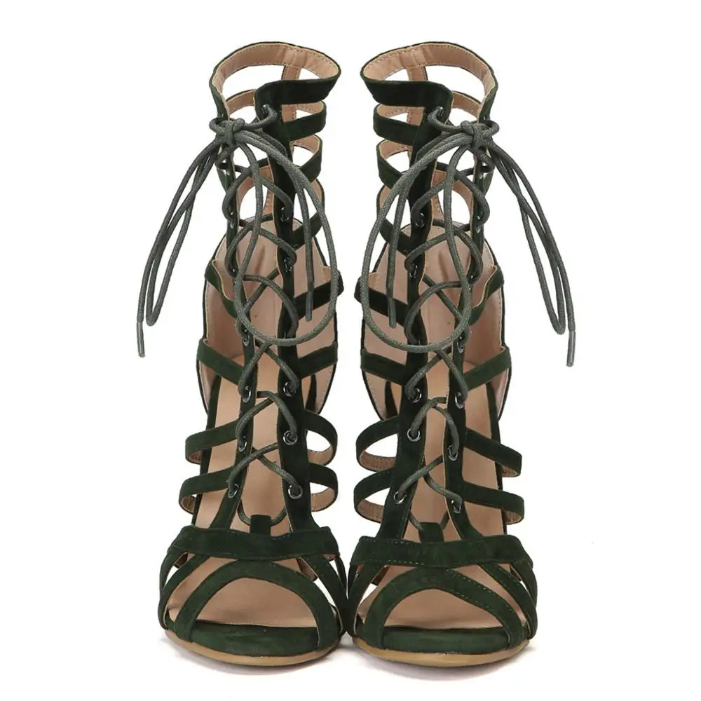 

ASHIOFU New Handmade Ladies High Heel Sandals Crosscriss Straps Party Prom Shoes Cut-out Evening Fashion Sandals Shoes