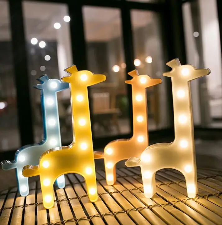 

Led Night Light Battery Marquee Wall Lamps With 4 Colors Children Kids Gift Room Home Decor