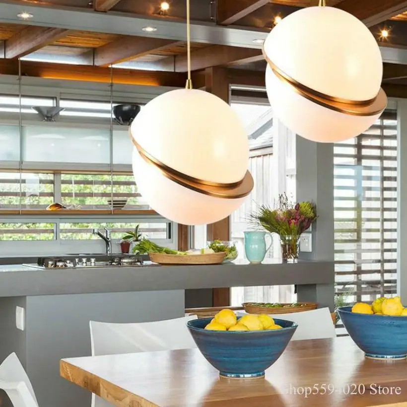 Светодиодный подвесной светильник в скандинавском стиле стеклянный шар лампа