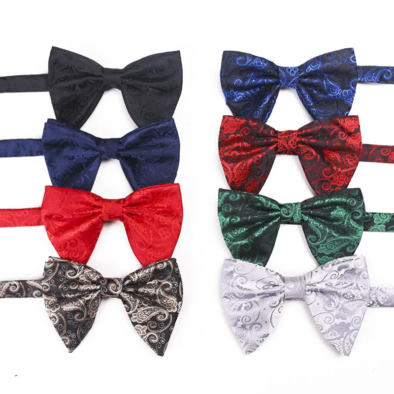 

Linbaiway Fashion Printed Polyester Big Bowties for Women Mens Groom Party Adjustable Bow Tie Gift Tuxedo Bow Tie Custom Logo
