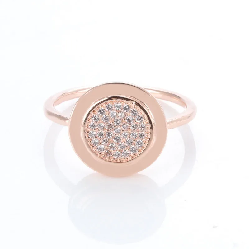 

100% 925 Sterling Silver Pan Ring New Fashion Rose Gold Versatile Classic Ring For Women Wedding Party Gift Fashion Jewelry