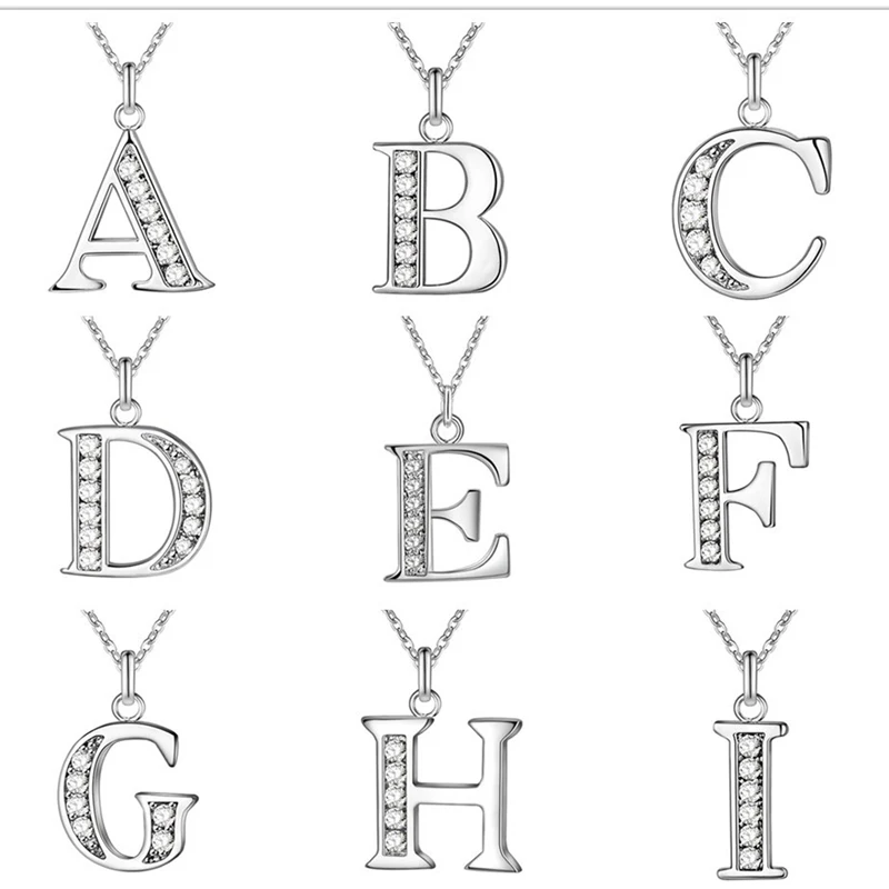 FSUNION New 2022 26 Letter A-Z Silver Plated Necklace Fashion Color Jewelry Pendant Metal For Women | Украшения и аксессуары