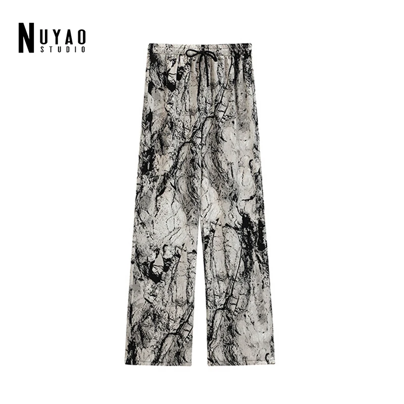 

Summer Women Tie Dye Wide Leg Pant 2021 New Harajuku Fashion Streetwear Pants High Waist Casual Straight Trousers Female Slacks