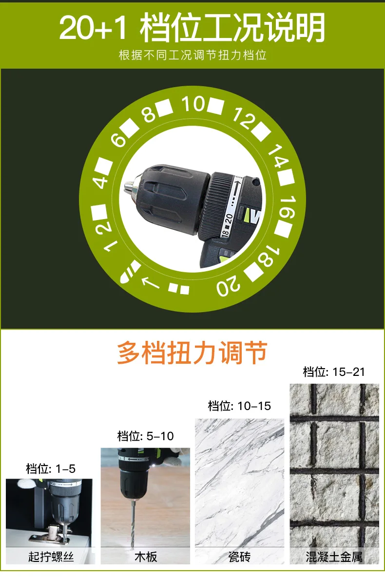 

12v Brushless Motor Drill Cordless Electric Drill Screwdriver With 2 Battery And Charger