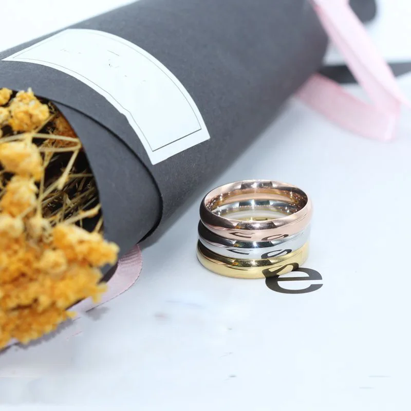 Кольца из титановой стали для мужчин и женщин гладкие простые матовые