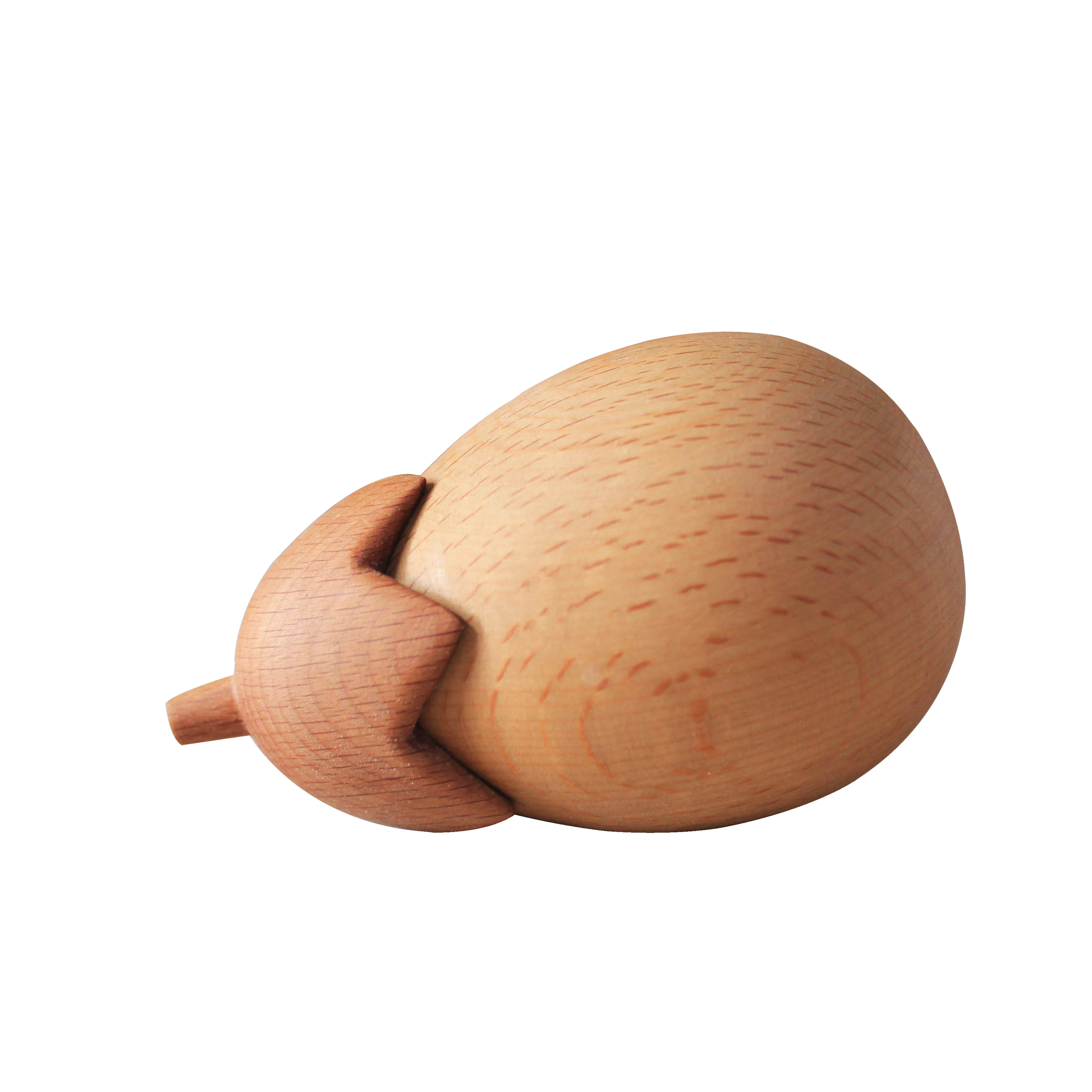 

Handmade Solid Wood Toothpick Box Creative Fun Design Eggplant Shape Toothpick Holder Freely Placed Natural Wood Decor