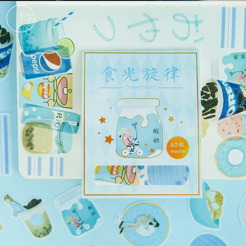 Наклейки в японском стиле с изображением вкусной еды | Канцтовары для офиса и