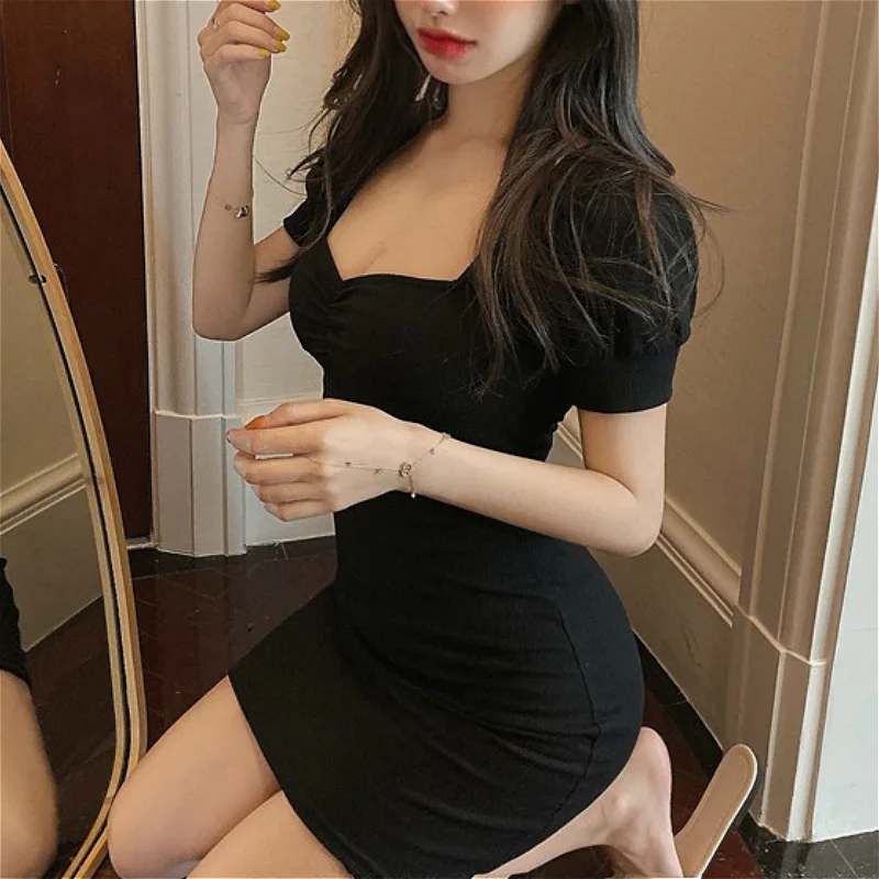 Женское платье однотонное корейский Стиль без рисунка простые базовые футболки