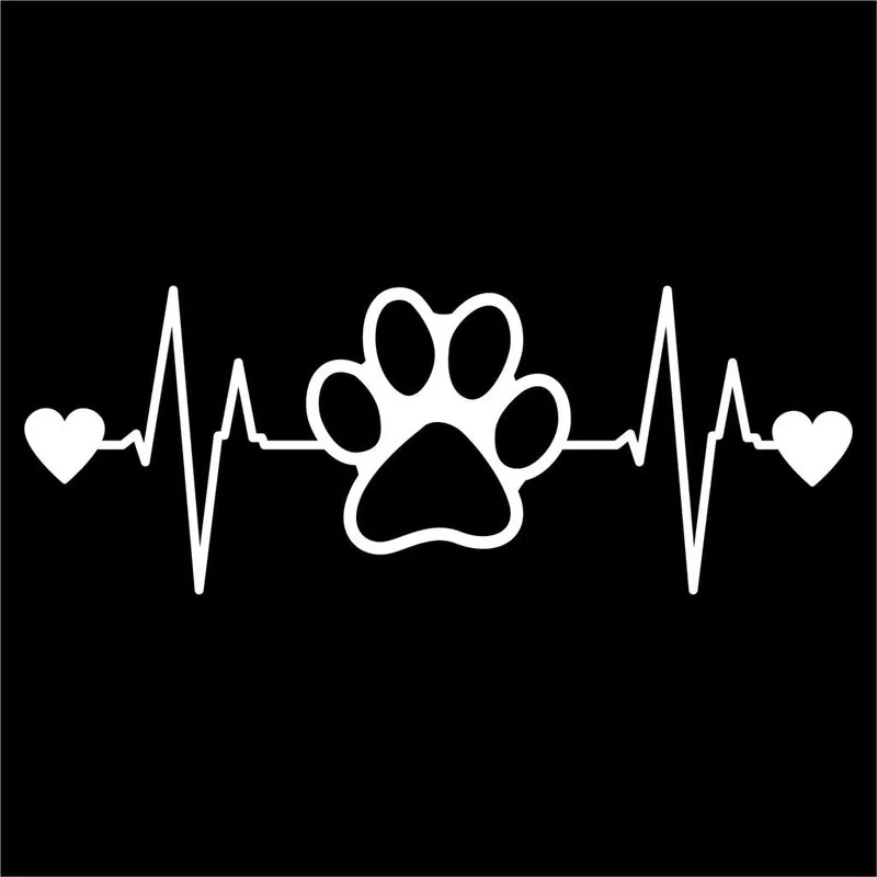 

Car Stickers Decor Motorcycle Decals Dog Paw Heartbeat Decorative Accessories Creative Sunscreen Waterproof PVC.