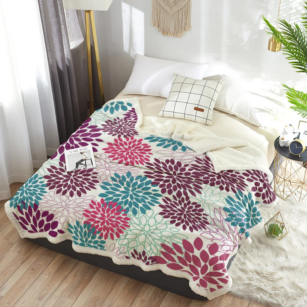 Цветочная плитка цветение Гвоздика одеяло Цветочный флис для детей Девочка