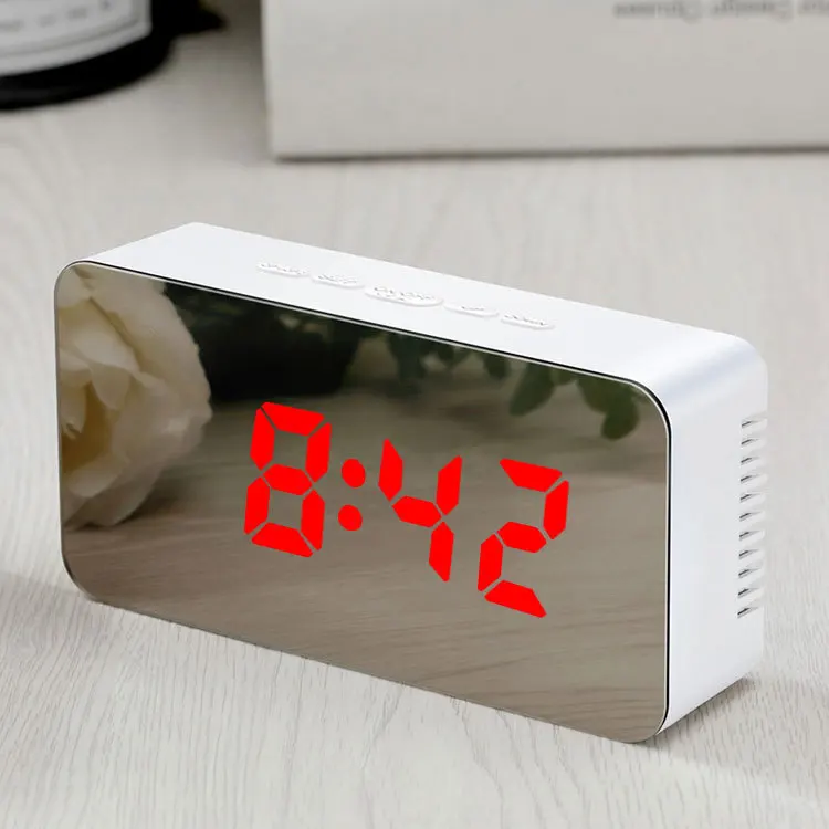 Многофункциональный зеркальный электронный будильник светодиодное