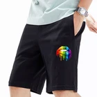 Шорты мужские с принтом губ, повседневные спортивные пляжные удобные шорты оверсайз, с цветным принтом, для фитнеса, лето 2021