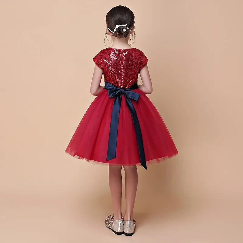 Красное Тюлевое платье подружки невесты для девочек кружевное принцессы с