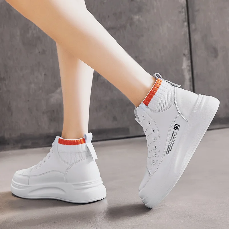 

Women Vulcanized Shoes Classic High Top Flat Sneakers Women Skateboard Shoes Chunky Sneakers Shoes Size 35-40 Platform Sneakers