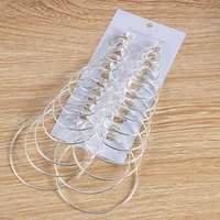 12 pair big hoop earrings fashion female jewelry round alloy earrings ear accessories for party wedding