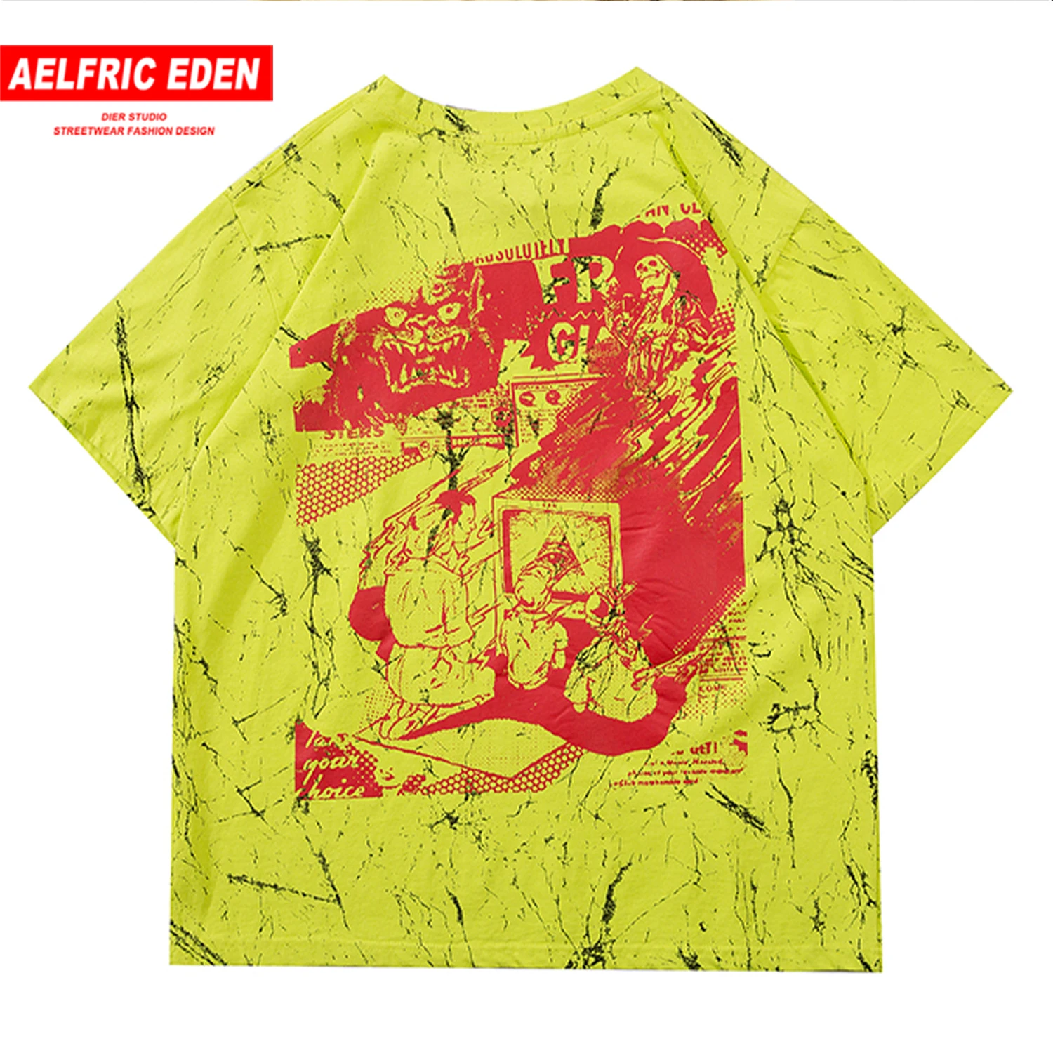 Aelfric Eden Tie Dye Harajuku футболка для мужчин 2020 Семейные футболки с коротким рукавом и