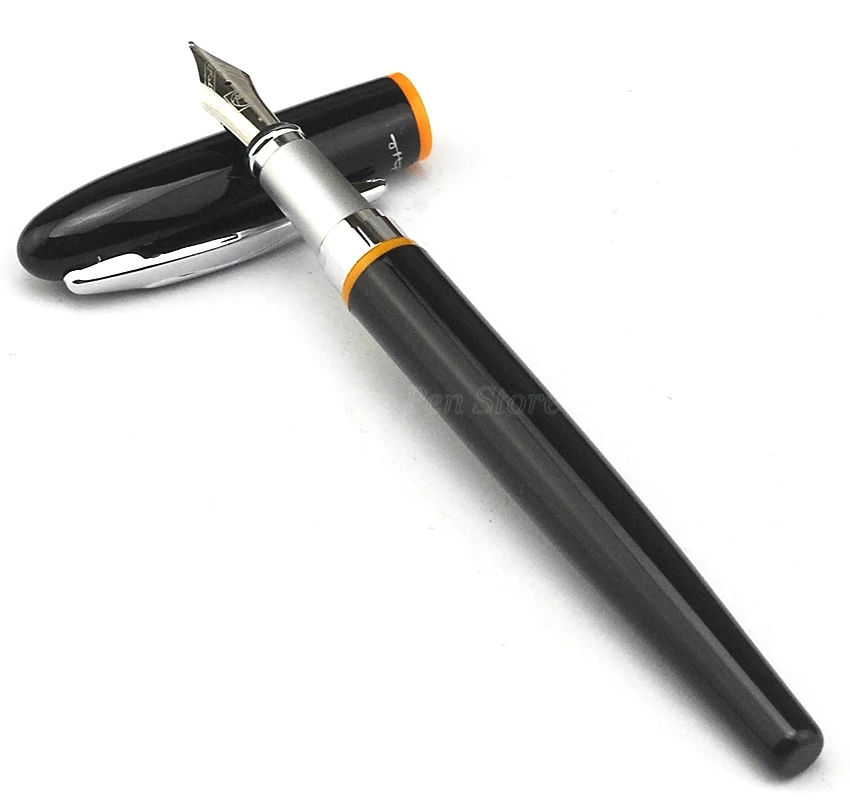 

Picasso Pimio 907 Black Medium 0.5mm Nib Fountain Pen Yellow Ring Professional Office School Stationery Tool Writing Pen Gift