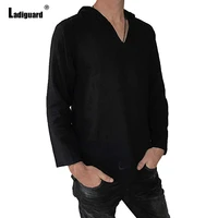 plus size 3xl men linen top long sleeve hooded t shirt sexy mens clothing 2021 summer casual pullovers solid man thin tees shirt