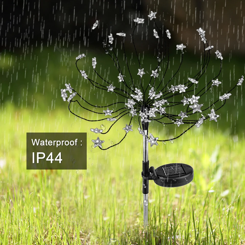 VKTECH 2pcs 90 LED Solar Powered Firework Lights IP44 Waterproof Outdoor Lamp for Landscape Path Lawn Garden Decoration Dropship | Освещение