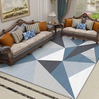 modern style geometric rug blue yellow black triangular diamond carpet living room bedroom bed blanket kitchen floor mat