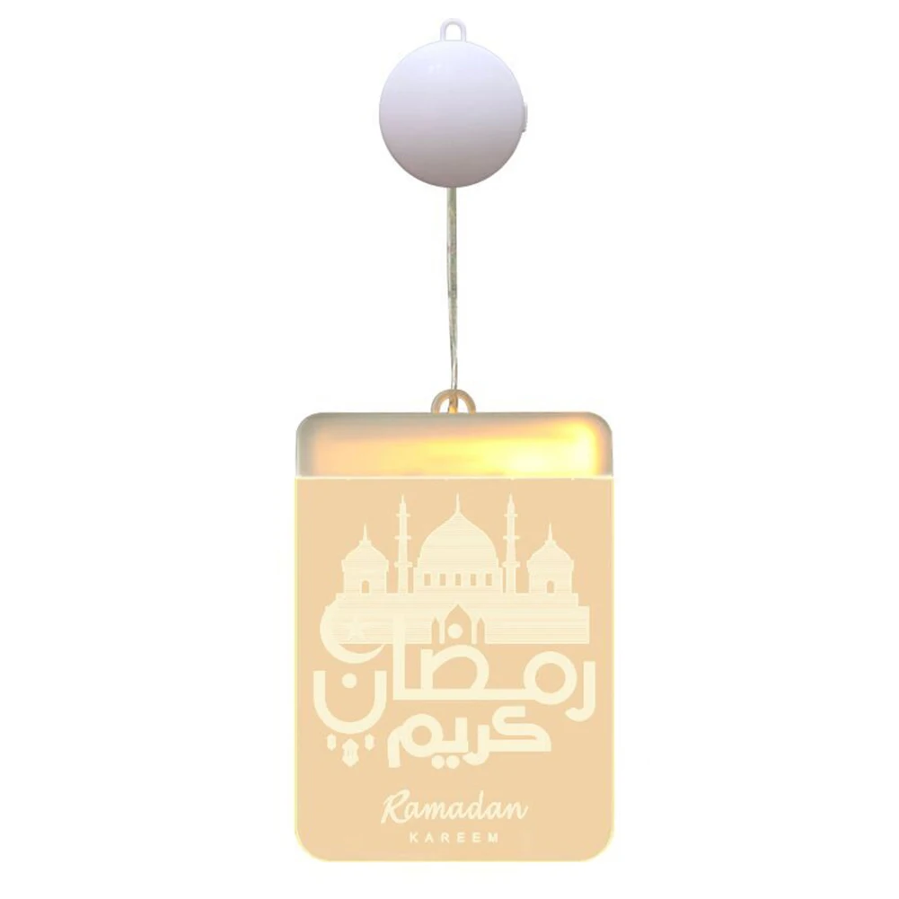 

Подвесной Ночной светильник с модельным окошком, мусульманская светодиодная Подвесная лампа на окно, ночник 3D Eid Mubarak Рамадан, фонари