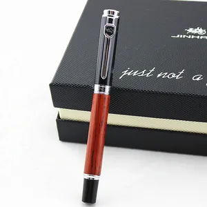Ручка-роллер Jinhao Rosewood с чернилами, деревянная баррель, винтажная ручка для письма, школьные принадлежности для бизнеса и офиса