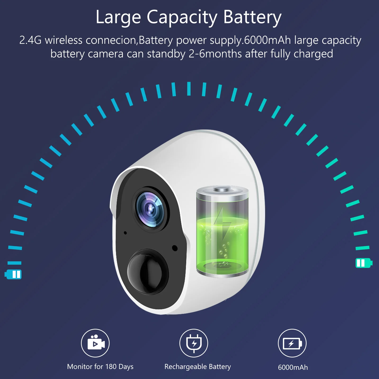 Камера безопасности 2 4G WiFi Беспроводная 1080P домашняя камера наблюдения наружная с