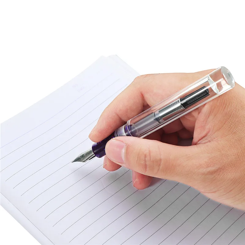 Moonman C1 Transparent Fountain Pen Eye Dropper Fully Transparent Large-Capacity Ink Storing Resin Fine 0.6mm Nib Gift Pen