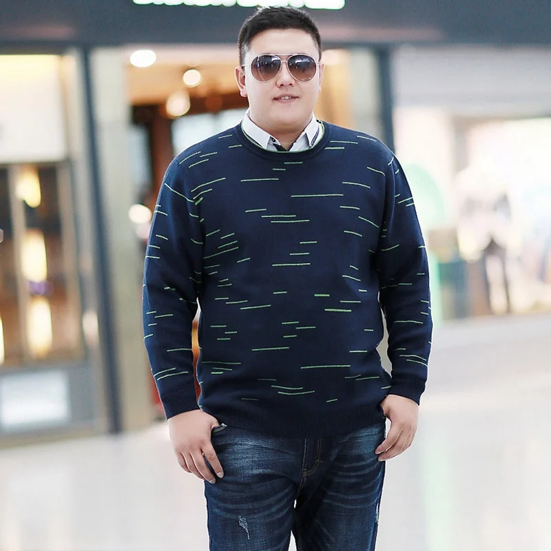Зимний свободный свитер размера плюс, 8XL, мужской свитер большого размера с длинным рукавом, очень большой, 140 кг, 7XL, 6XL - Цвет: Dark blue