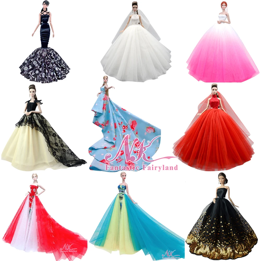 Lace Wedding Dress For Barbie Doll Best Gift Baby Toys C1 Jj