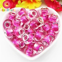 10 pcs red pink color big hole europeam round spacer beads for jewelry making women diy pandora charm bracelet bangle hair beads