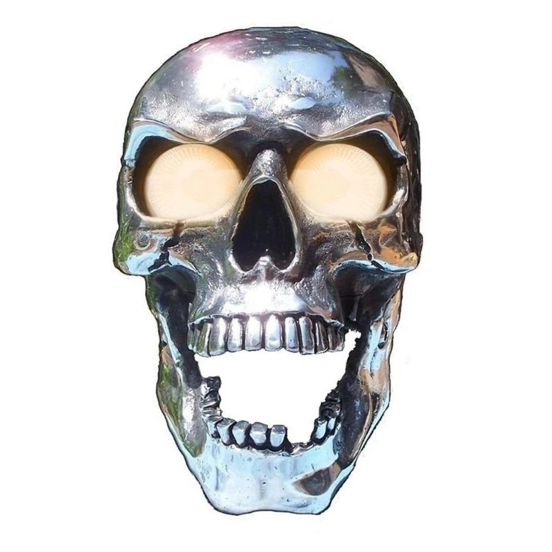 

X7AE Halloween Decoration Light Retro Skull Shaped Headlight Spotlight for Motorcycle Bright LED Light Supplies