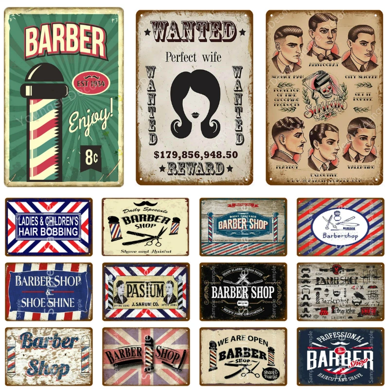 Парикмахерская и обувь блестящие стены знаки кафе бар украшение для дома