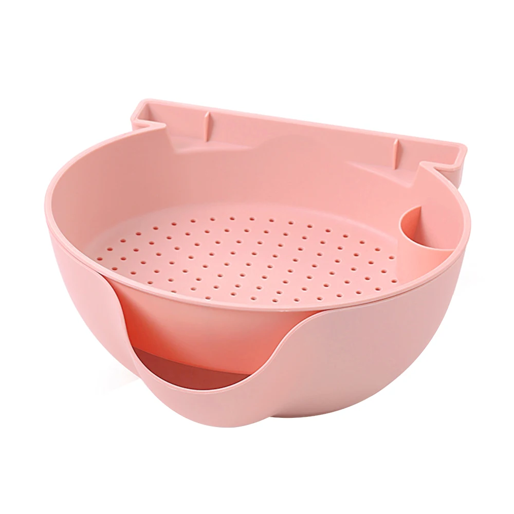 

High quality Lazy Snack Bowl Plastic Double-Layer Snack Kitchen Storage Box Bowl Fruit Filter Bowl With Mobile Phone Bracket