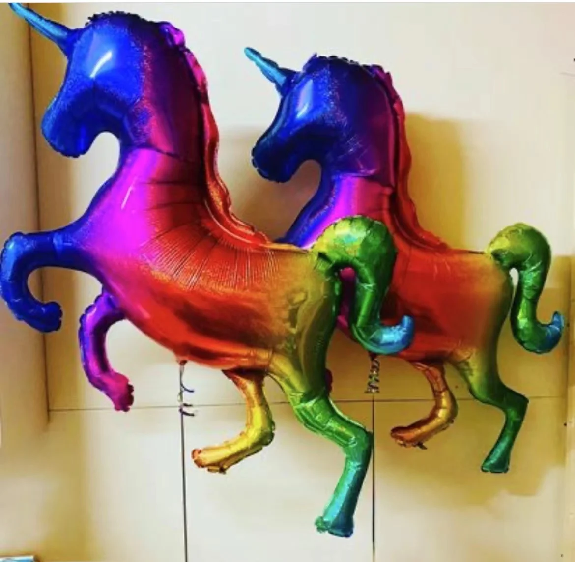 

136x97cm Giant Laser Gradients Unicorn Horse Balloon Rainbow Unicorn Foil Balloon For Grand Event Birthday Party Decor Kid Toys