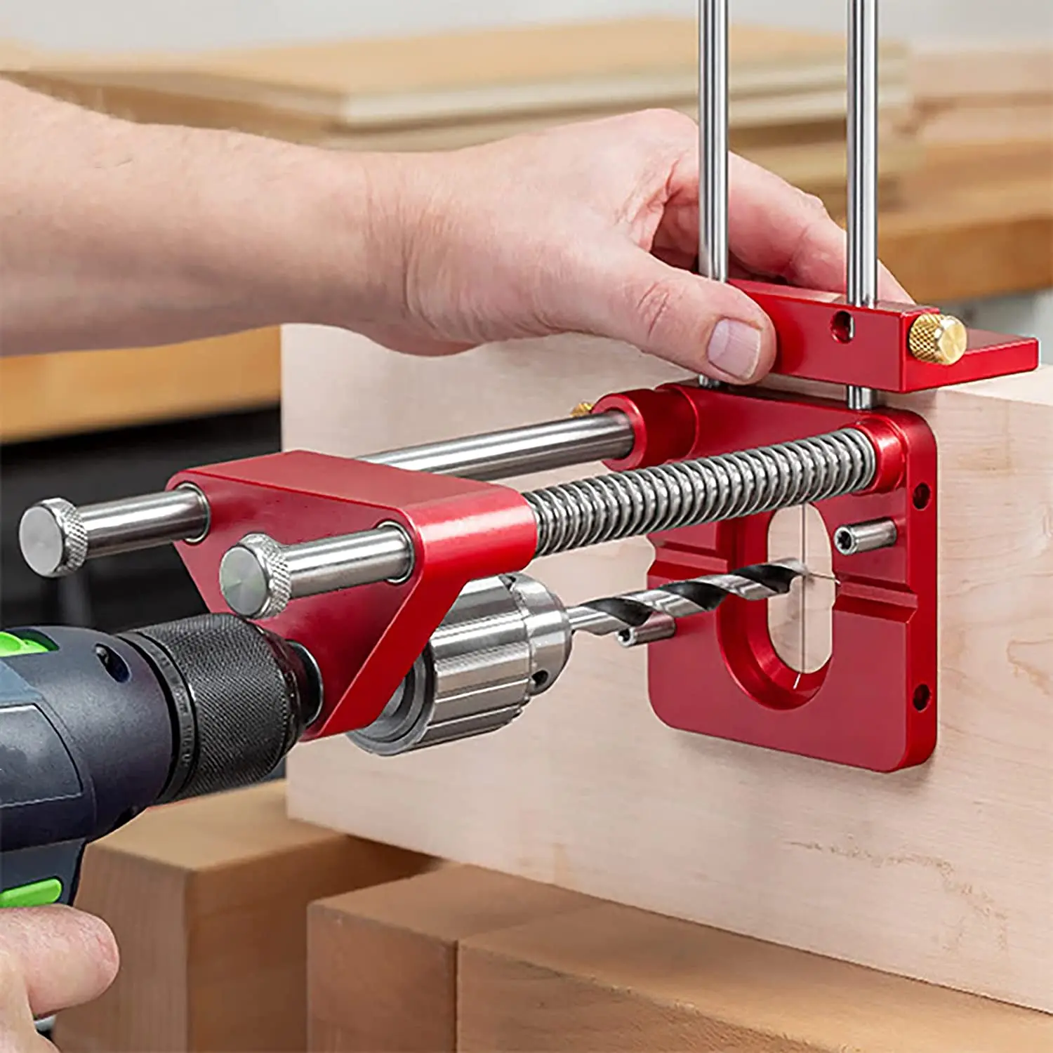 Самостоятельная деревообрабатывающая дрель Портативный сверлильный станок для позиционирования Высокоточный фиксатор на.