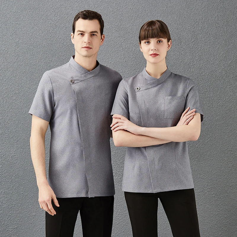Men and Women Hotel Restaurant Catering Chef Uniform Bakery Cooking Kitchen Jackets Short Sleeve Pastry Sushi Cook Coat Workwear high end chef catering chef uniform men and women advanced suit western restaurant hotel uniform custom