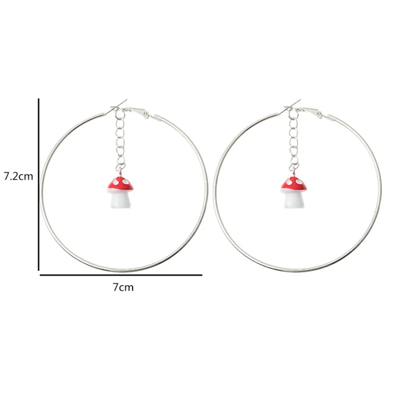 

Cute Little Yellow Duck Strawberry Cherry Earrings Ladies Big Hoop Earrings Girl Pendant Hoop Jewelry Gift 7.2*7cm 2021 New Hot