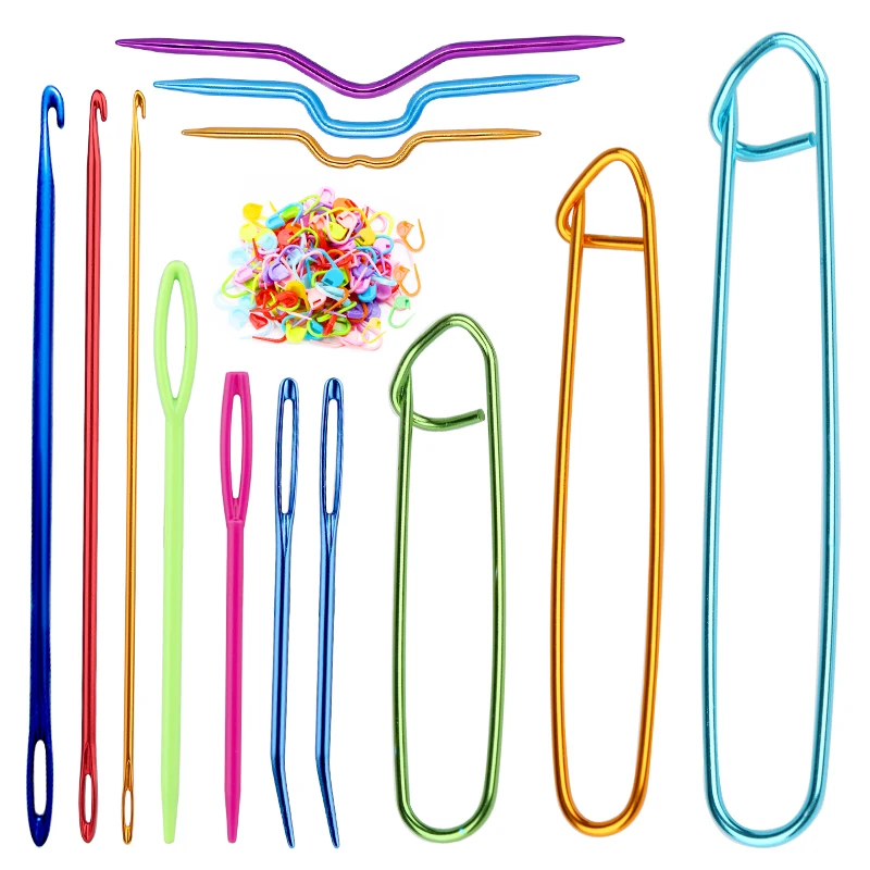 

Nonvor Knitting Tools Kit Crochet Needle Crochet Hook Weaving Tools Plastic Stitch Craft Markers Sewing Tools Accessory Sets