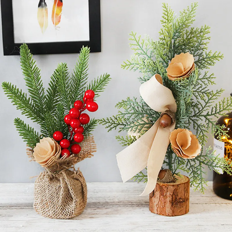 Искусственные украшения для рождественской елки дома из джута красные фрукты