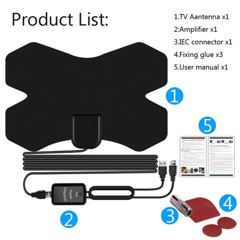 

HDTV Antenna Indoor 3000 Miles X Digital Antenna Tv Aerial Receiver With Amplifier DVB-T2 ISDB-T ATSC Satellite Dish
