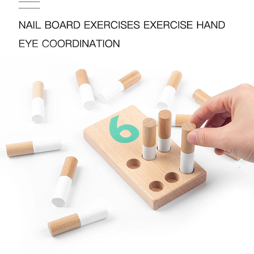 

Montessori Early mathematics game Montessori material counting toy children's nail board insert puzzle puzzle toy insert number