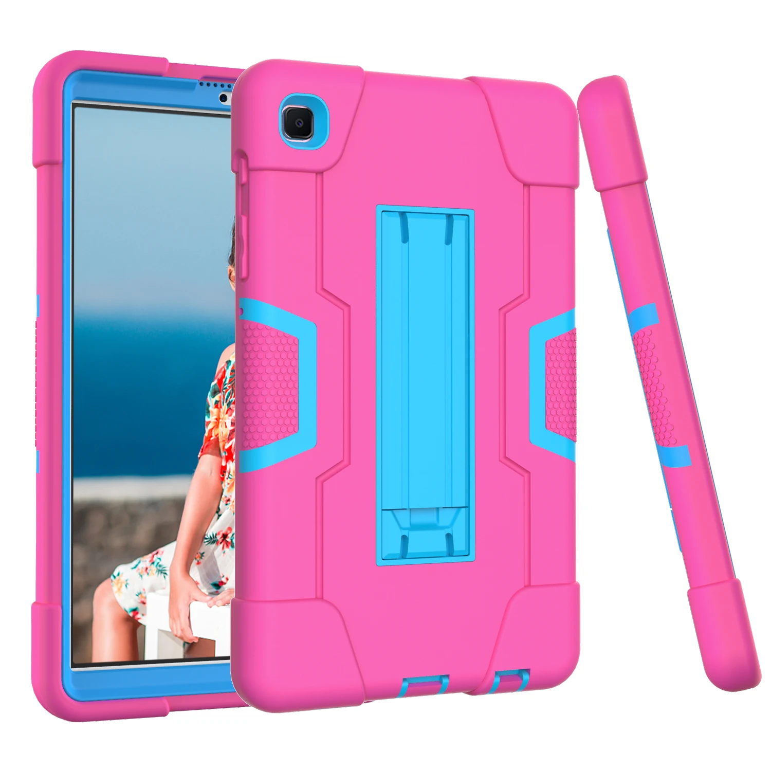 

Soft Silicone+PC Kids Cover Case For Samsung Galaxy tab A7 lite 8.7 T220 T225 SM-T220 SM-T225 Coque Hybrid Kickstand Funda Capa