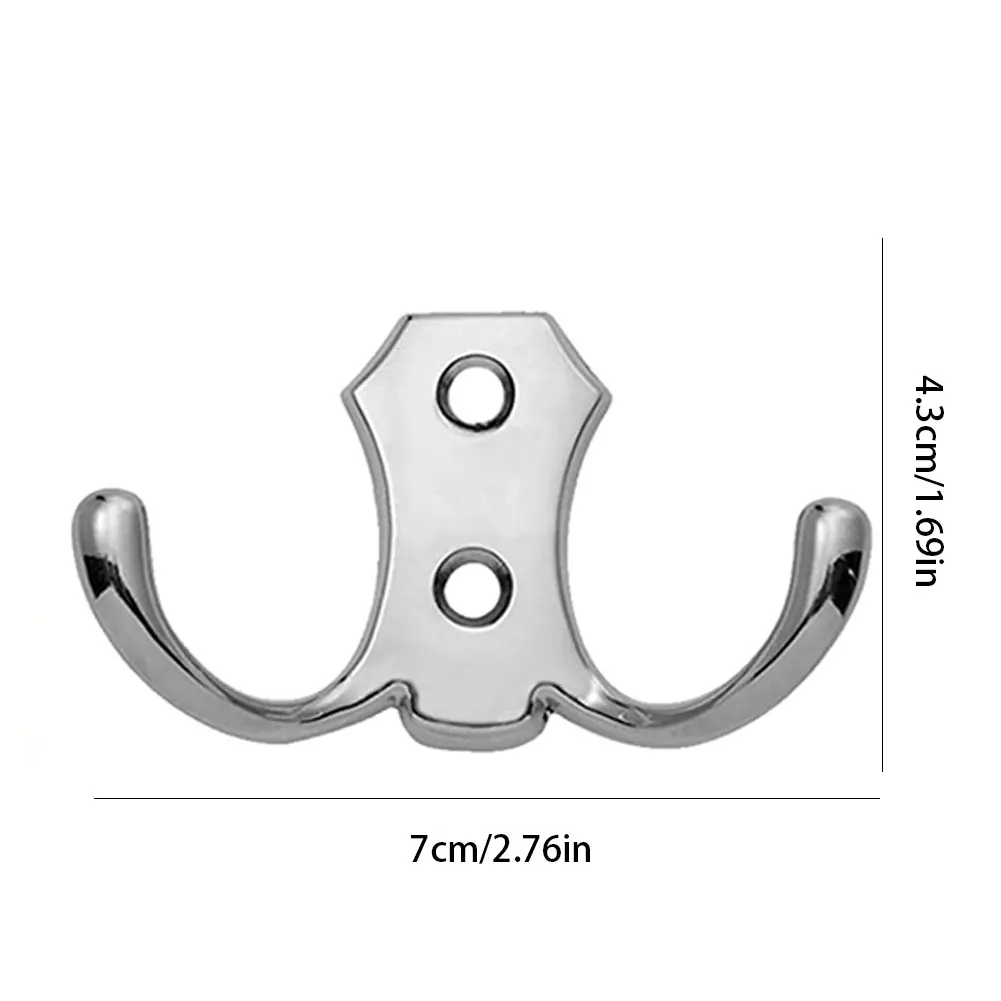 

10pcs Coat Hooks 2 Hole Wall-Mounted 2-Pronged Clothes Hook Towel Hook Coat Hanger For Robes Coats Hats Keys Towels Kitchen